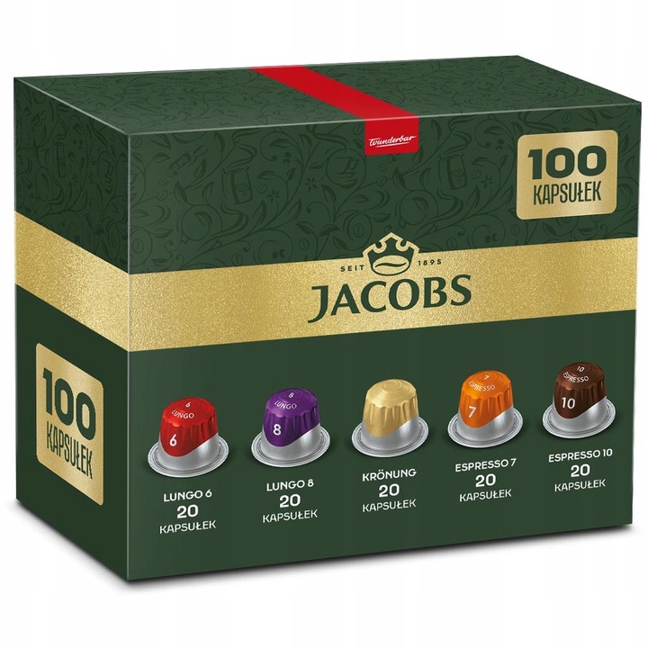 Kapsułki Jacobs do Nespresso(r)* Lungo, Kronung 6, Espresso, 90+10 GRATIS!
