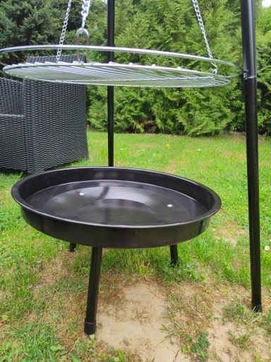 GRILL WISZĄCY OGRODOWY REGUL TRÓJNÓG PALENISKO 3W1