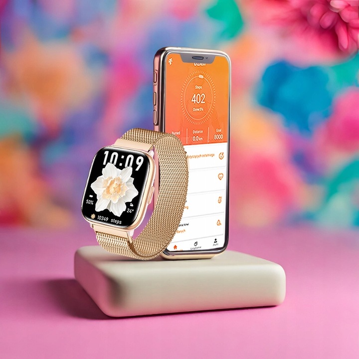 SMARTWATCH ZEGAREK DAMSKI POLSKIE MENU ROZMOWY SPORT AMOLED 4 PASKI