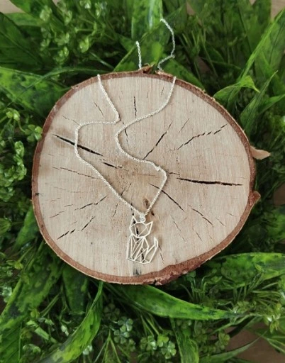 KOMPLET BIŻUTERII SREBRNEJ Z KOTKIEM KOTY KOTKI ORIGAMI 925 na prezent