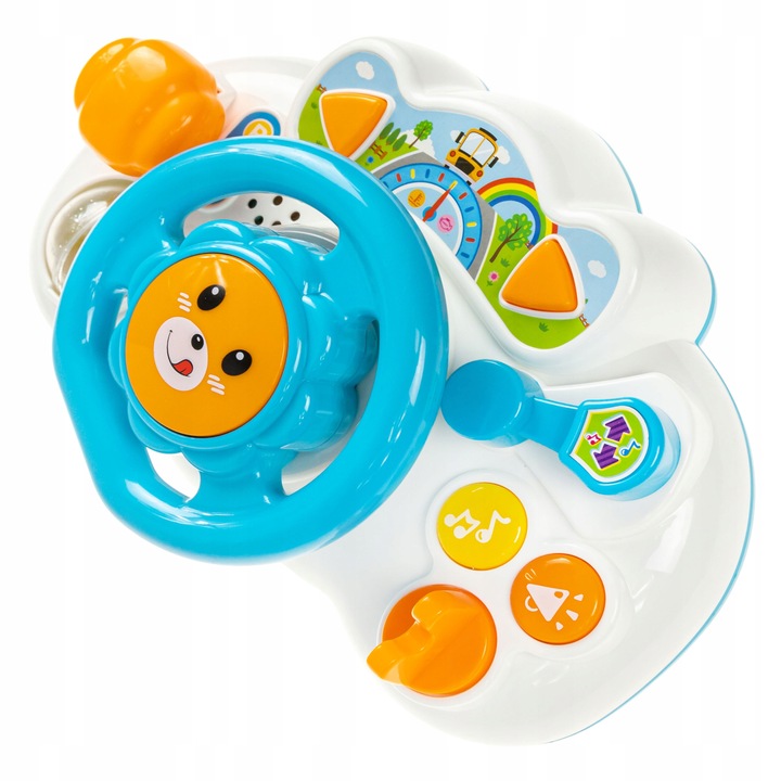 INTERAKTYWNA KIEROWNICA EDUKACYJNA DLA DZIECI KLAKSON DŹWIĘKI ŚWIATŁA