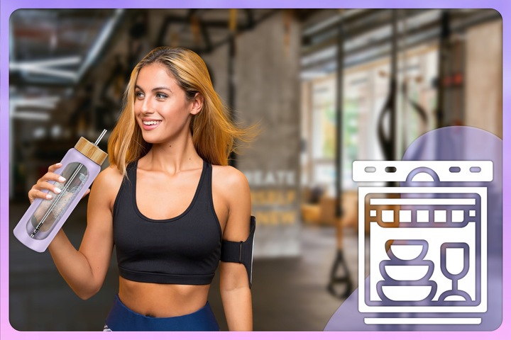 BUTELKA SZKLANA NA WODĘ NAPOJE ZE SŁOMKĄ SITKIEM SZCZELNA DUŻA BIDON 1,2L