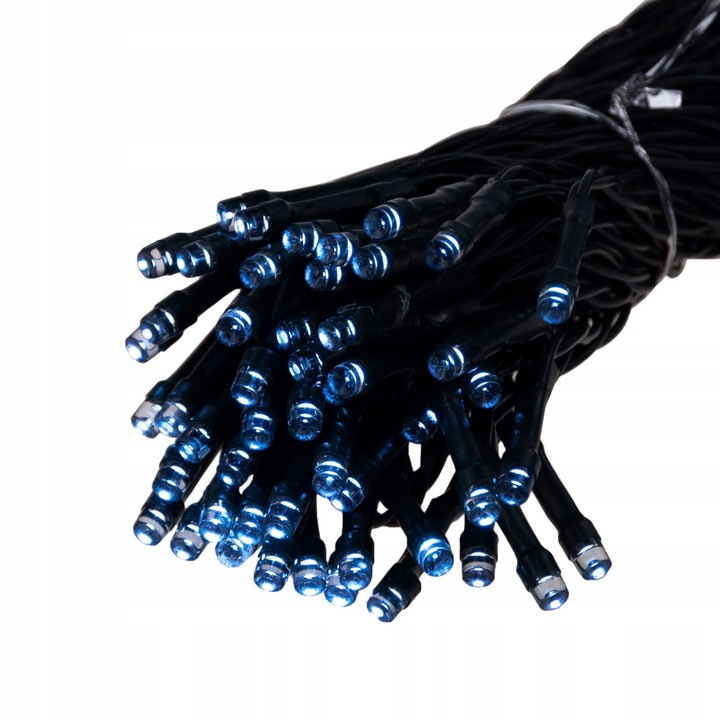 LAMPKI CHOINKOWE SOLARNE 500 LED 52m GIRLANDA ZIMNE BIAŁE 8 FUNKCJI