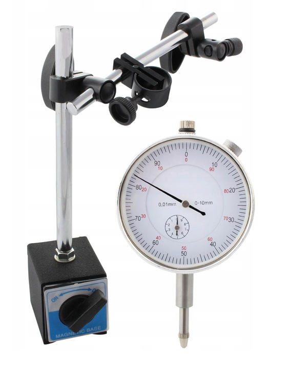 CZUJNIK ZEGAROWY STATYW MAGNETYCZNY 0-10 KOŃCÓWKI