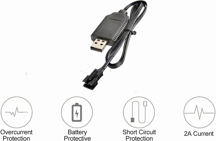 Kabel ładowarki USB ze złączem wtykowym SM-3P do akumulatora 2S 7.4V LiPo