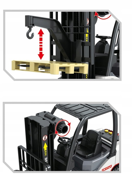 DUŻY WÓZEK WIDŁOWY Z NAPĘDEM Z PALETĄ DŻWIĘKI SZTAPLARKA WIDLAK GUMOWE KOŁA