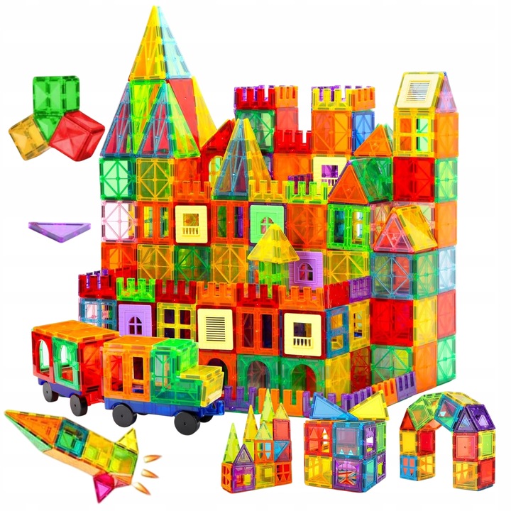 100 X KLOCKI MAGNETYCZNE DUŻE 3D MAGNETIC TILES KONSTRUKCYJNE ZESTAW DZIECI