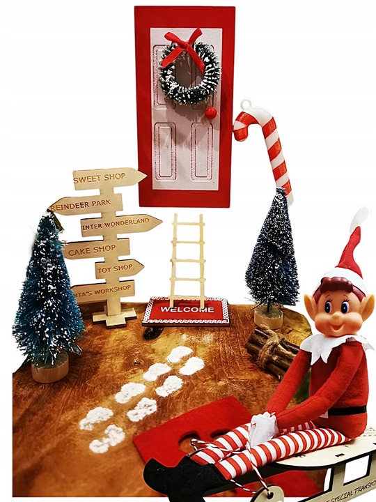 ZESTAW Elf Psotnik MASKOTKA + DRZWI Elfa Psotnika kącik