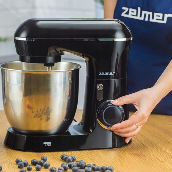 ROBOT KUCHENNY PLANETARNY ZELMER ZKR1300B CZARNY 1300W MISY 4,5/5L POKRYWA