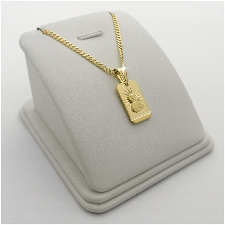 ZŁOTY ŁAŃCUSZEK I MEDALIK MATKA BOSKA CZĘSTOCHOWSKA DLA CHŁOPCA NA KOMUNIĘ