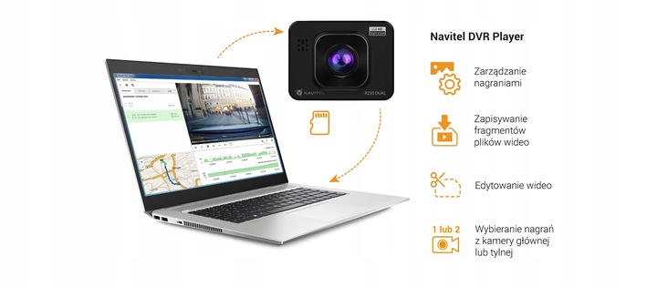 Wideorejestrator Navitel R250 DUAL - Auto-Start, Tryb parkingowy + Gratis