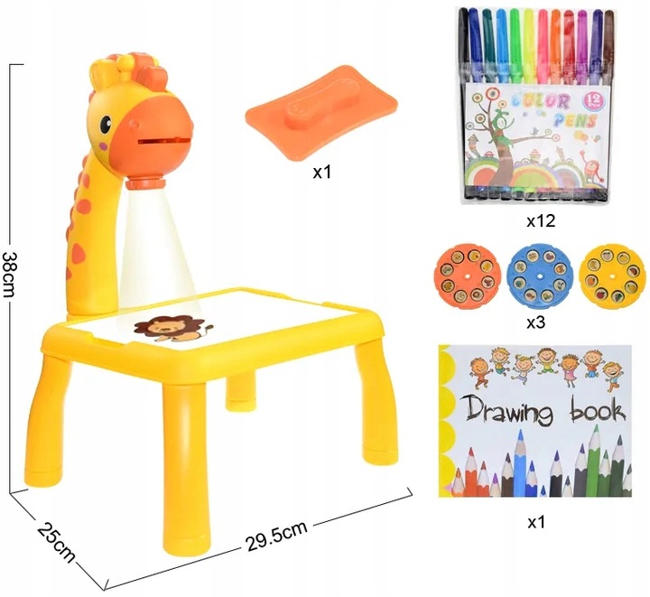 PROJEKTOR RZUTNIK DO NAUKI RYSOWANIA Stolik Edukacyjny Slajdy Do Malowania