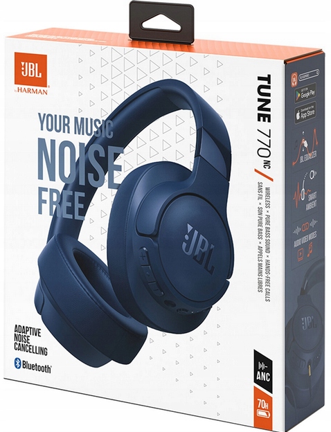 NIEBIESKIE SŁUCHAWKI NAUSZNE Bezprzewodowe JBL Tune 770NC ANC Bluetooth