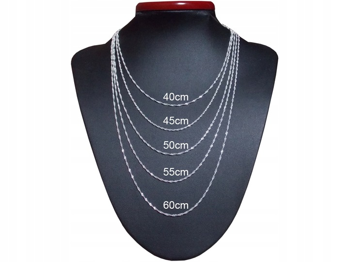 ŁAŃCUSZEK SREBRNY 925 SINGAPUR 025 DŁUGOŚĆ 40cm