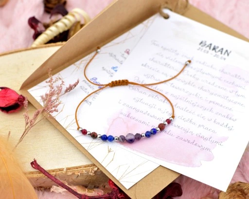 Bransoletka Znak Zodiaku BARAN Naturalne Kamienie Zodiak