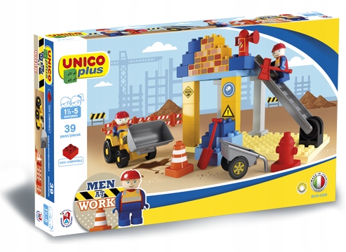 KLOCKI UNICO PLAC BUDOWY BUDOWNICZY KONSTRUKCYJNE KOMPATYBILNE 39 ELEMENTÓW