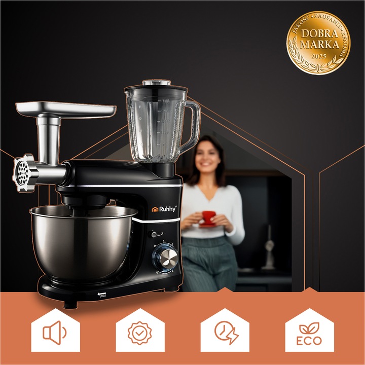 Robot Planetarny Kuchenny RUHHY z Blenderem Maszynka do Mielenia Mięsa 3w1