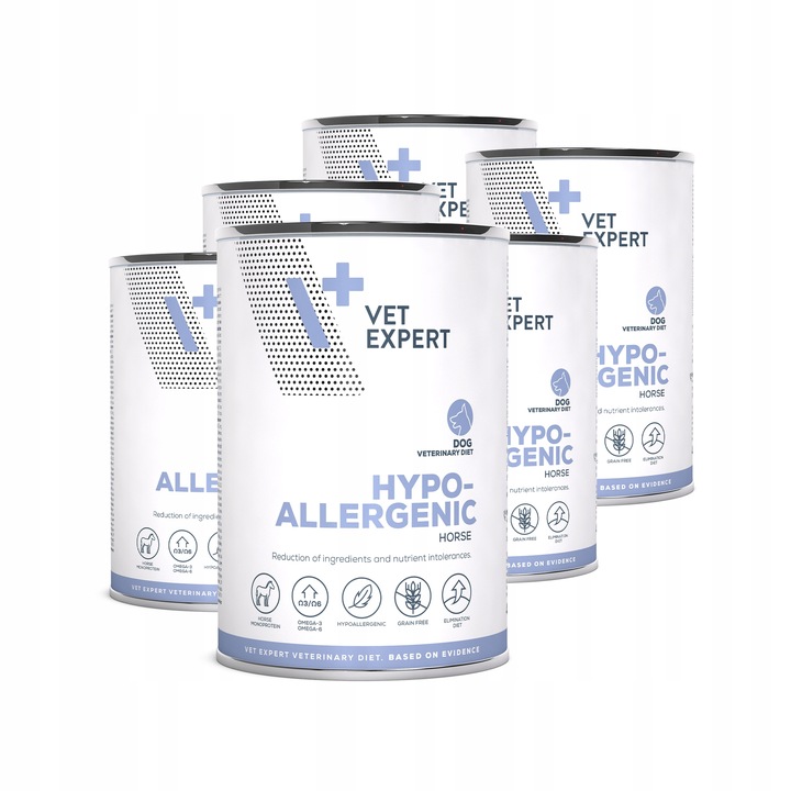 ZESTAW VET EXPERT HYPOALLERGENIC mokra karma weterynaryjna dla psa 6x400g