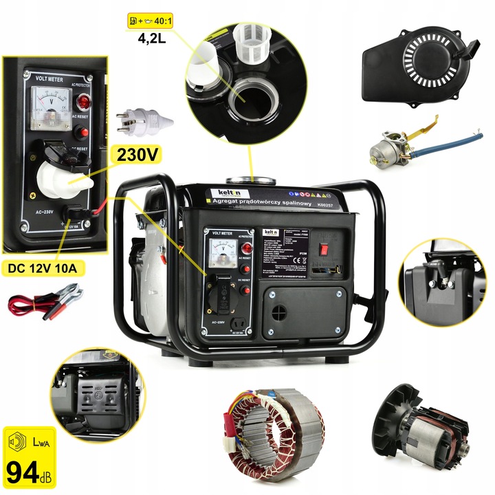 KELTIN AGREGAT PRĄDOTWÓRCZY JEDNOFAZOWY 1500W MOBILNY PRZENOŚNY
