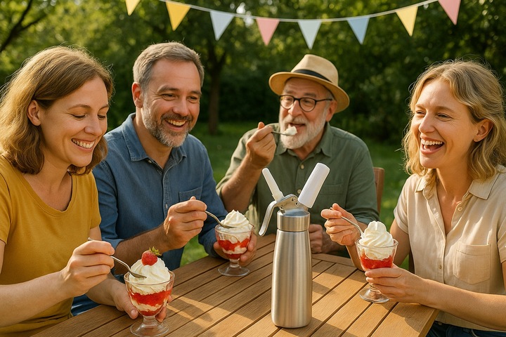 Syfon QUICK CREAM WHIPPER do Bitej Śmietany Saturator Srebrny 0,5L ART