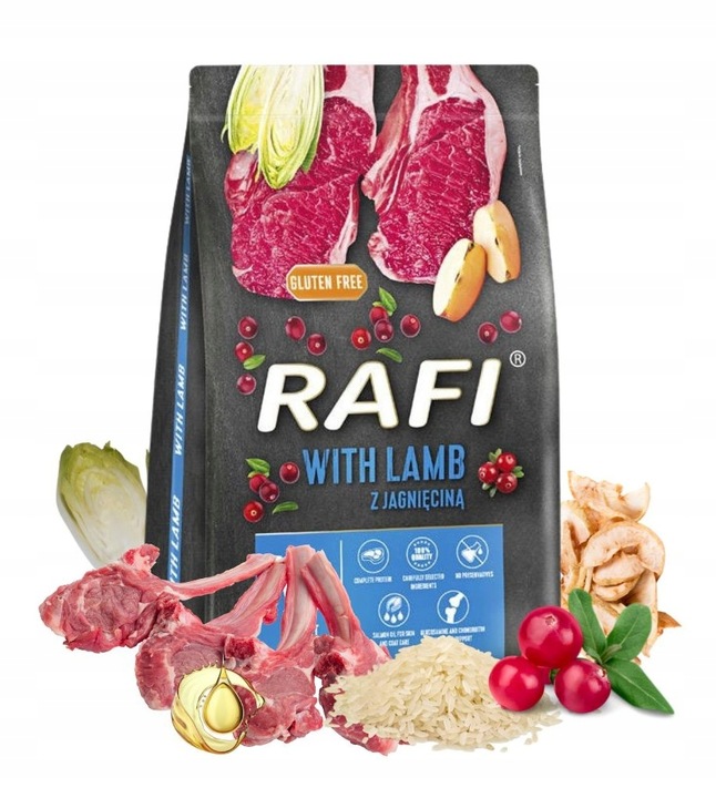 RAFI karma sucha dla psa dorosłego z jagnięciną 3kg DOLINA NOTECI