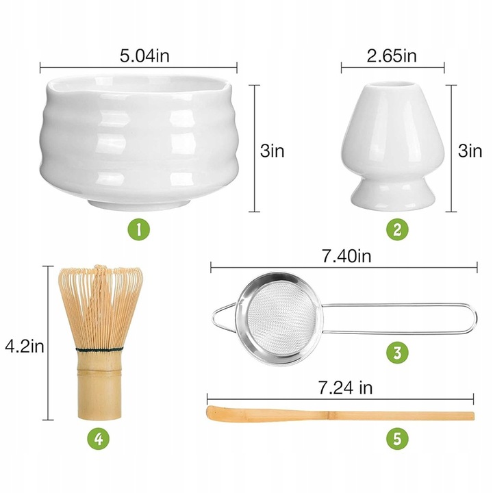 ZESTAW DO HERBATY MATCHA, ZESTAW MIOTEŁ MATCHA, Z TRZEPACZKĄ DO MATCHY 5W1