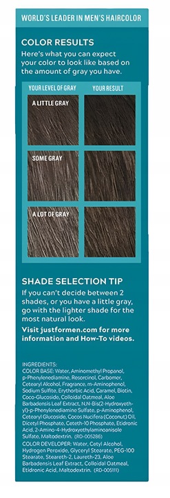 Farba do brody zarost Odsiwiacz Just For Men M45 Ciemny Brąz + Aplikator