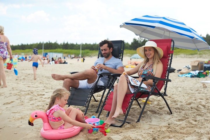 Parasol Plażowy Ogrodowy Łamany Filtr UV 50 + Pokrowiec Captain Mike