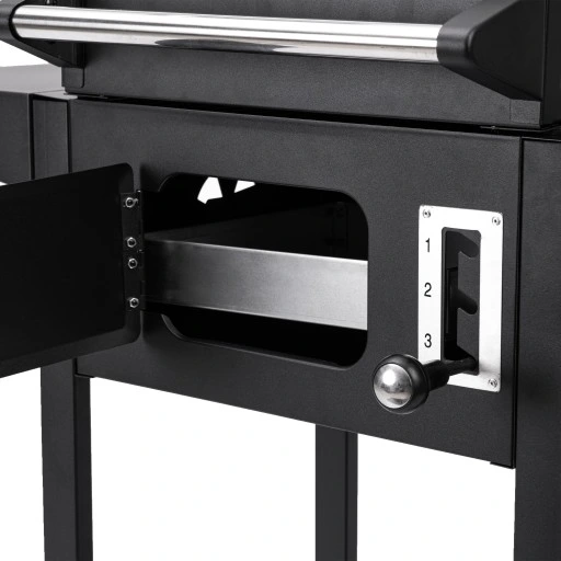 GRILL WĘGLOWY OGRODOWY SMART RUSZT ŻELIWNY WÓZEK