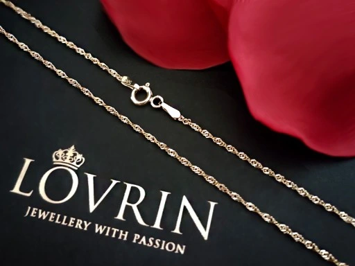 Łańcuszek ze złota 585 elegancki splot singapur 55cm na prezent 14kt modny