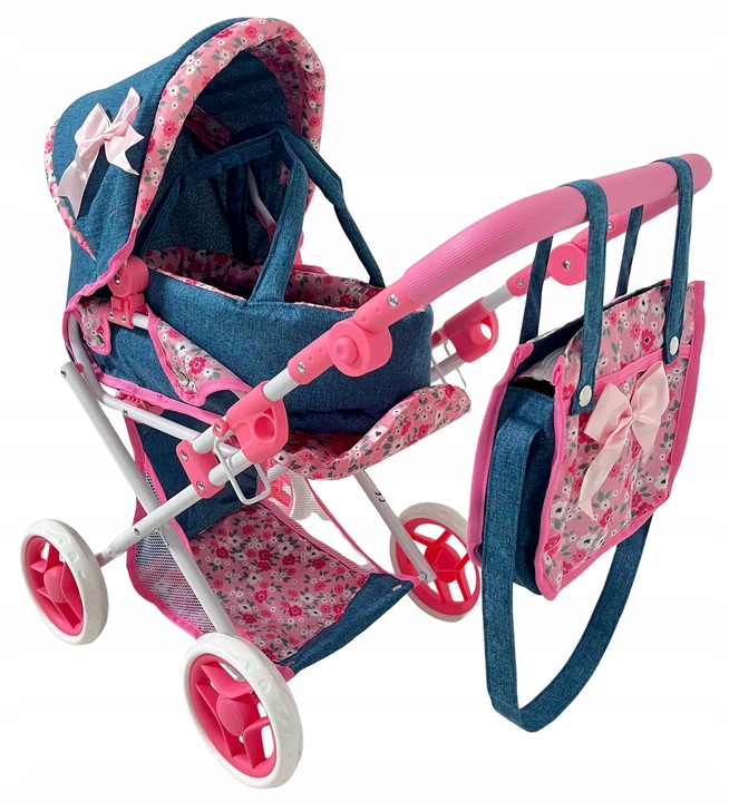 WÓZEK DLA LALEK GŁĘBOKI SPACERÓWKA GONDOLA 3w1 MarioToys TORBA POŚCIEL