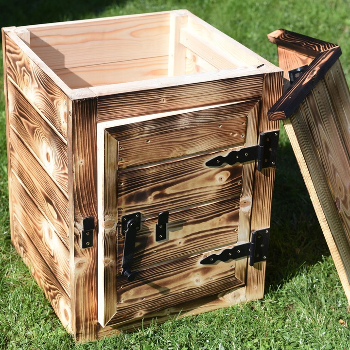 WĘDZARNIA DREWNIANA OGRODOWA SOLIDNA PREMIUM 60 CM PALENISKO XXL 30x30x35