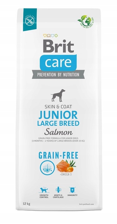 BRIT CARE Dog Grain-free Junior Large Breed Salmon 12kg