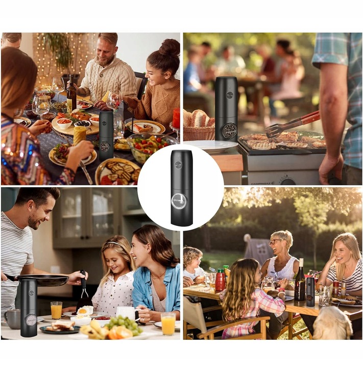 USB ŁADOWANIE ELEKTRYCZNY MŁYNKÓW DO SOLI I PIEPRZU, 2X MŁYNEK DO PRZYPRAW