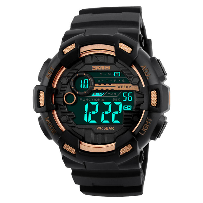 Zegarek męski SKMEI LED elektroniczny czarny wiele funkcji