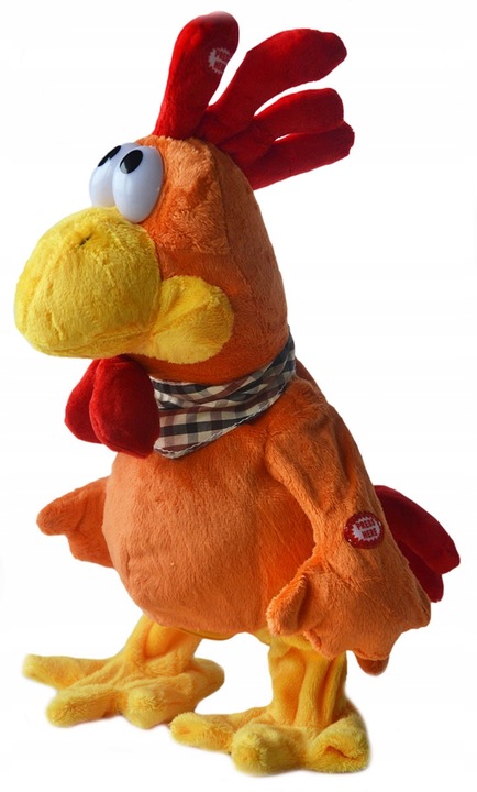 ŚPIEWAJĄCY KOGUT MASKOTKA TAŃCZĄCY PLUSZAK KURCZAK INTERAKTYWNY TAŃCZY GRA