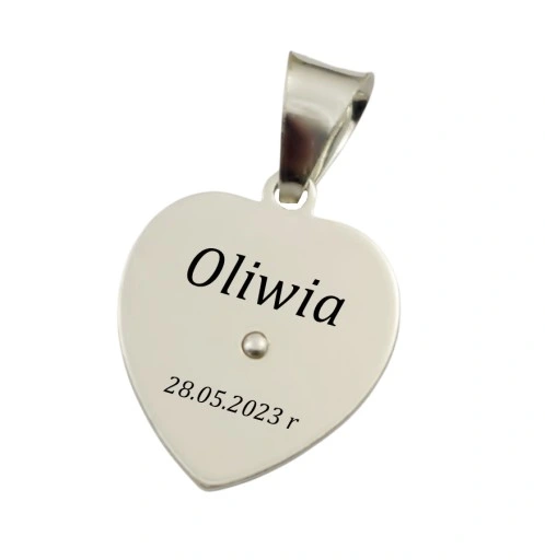 Łańcuszek Srebrny Wenecjana z Medalikiem Serduszko pr 925 Grawer Gratis