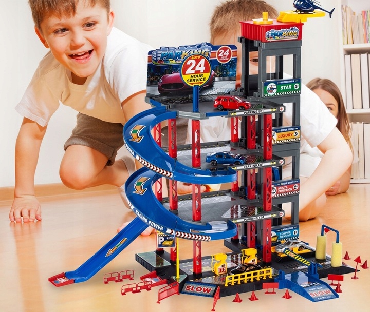 PARKING SAMOCHODOWY GARAŻ ZABAWKA DUŻY WIELOPOZIOMOWY WINDA STACJA MYJNIA