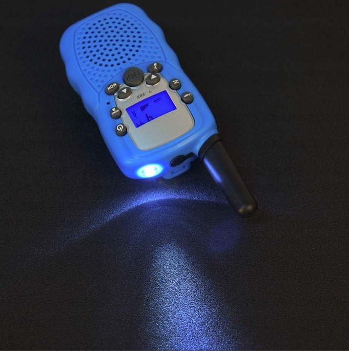 WALKIE TALKIE DLA DZIECI KRÓTKOFALÓWKA 2 SZT. ZASIĘG 3KM LATARKA CZARNE