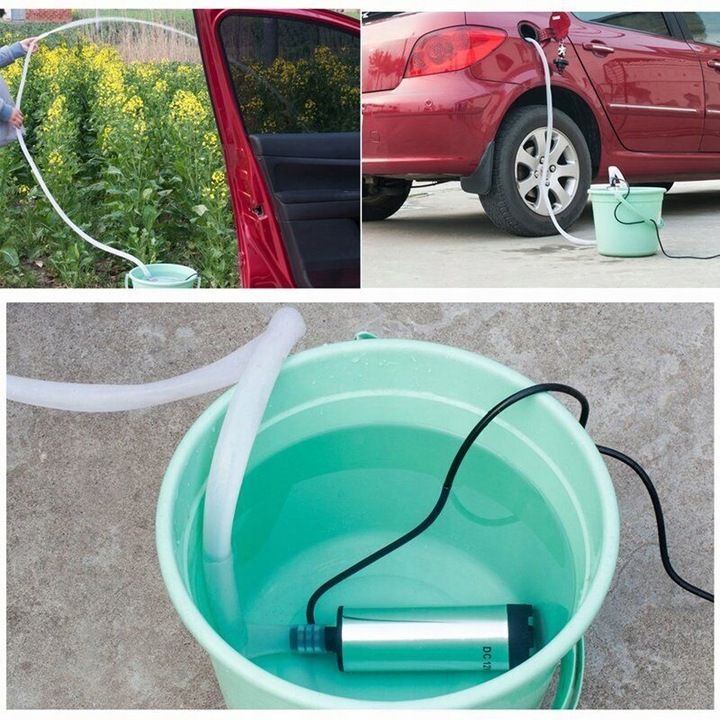 POMPA DO SPUSZCZANIA PALIWA ROPY WODY OLEJU SAMOCHODOWEGO 50mm 12v POMPKA