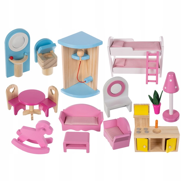 Domek dla Lalek Duży XXL Drewniany Mebelki Oświetlenie LED Akcesoria Meble