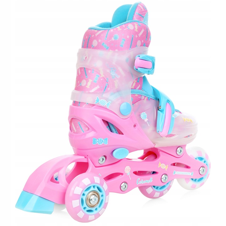 Rolki Wrotki 3w1 Regulowane RAVEN Caramell 34-37 Kółko LED