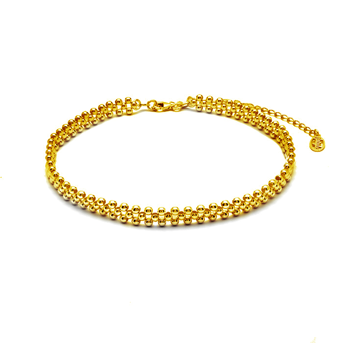 Choker z kuleczek srebrny pozłacany