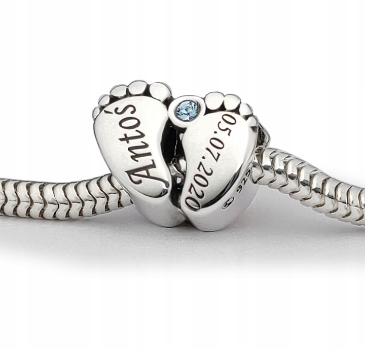 CHARMS srebro 925 koralik do bransoletek +GRAWER DANYCH prezent dla mamy