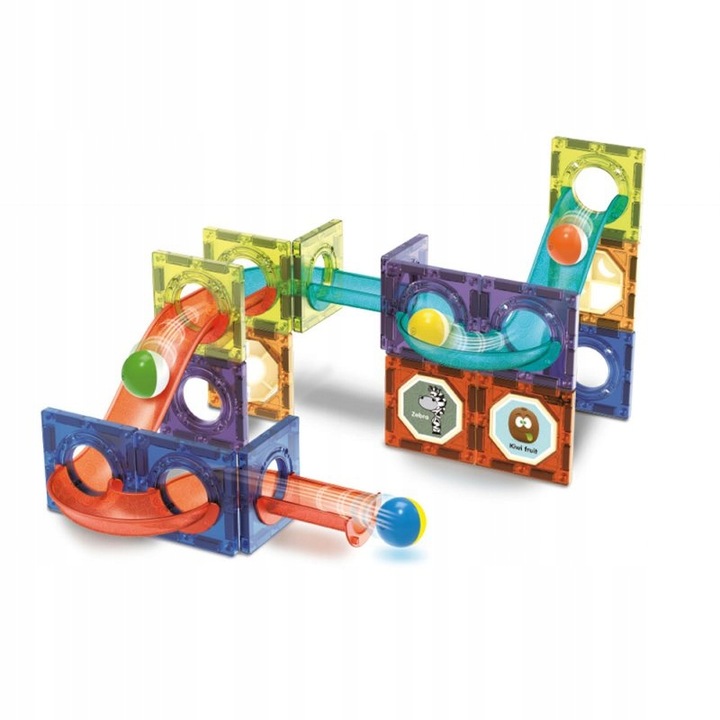 KLOCKI MAGNETYCZNE DLA DZIECKA 3D EDUKACYJNE TOR KULKOWY kulodrom