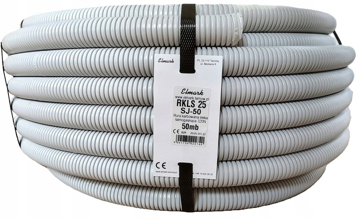 Peszel Rura karbowana Elmark 320N RKLS 25/20 szary 25mm 50 m JAKOŚĆ