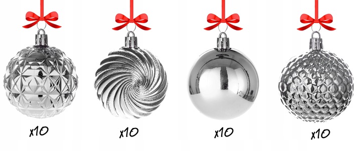 BOMBKI nietłukące CHOINKOWE wzory ZESTAW BOMBEK 6 cm 40 szt
