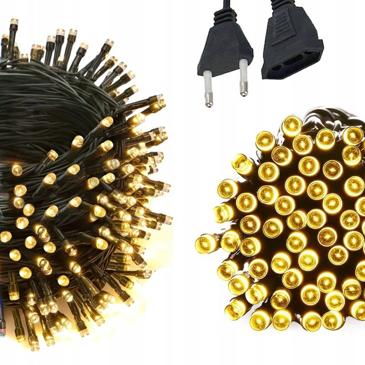 Lampki Choinkowe Świąteczne Żółte 500 Led 40m Świąteczne Łańcuchy Ciepłe