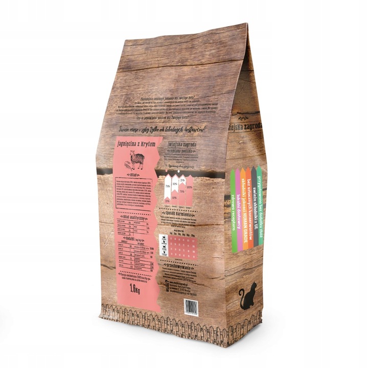 WIEJSKA ZAGRODA Jagnięcina z Krylem 1,6kg karma dla KOTÓW sterylizowanych