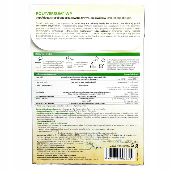 TARGET POLYVERSUM naturalna walka z grzybami P. oliganrum grzybobójczy 10g